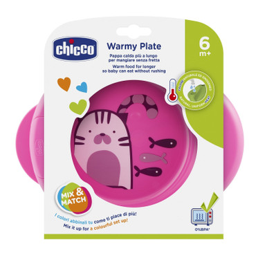Chicco - Piatto PappaCalda 6M+ Rosa Confezione 1 Pezzo