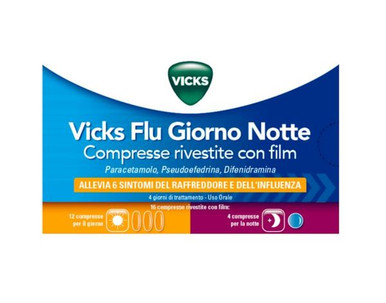 Vicks - Flu Giorno Notte Confezione 12+4 Compresse