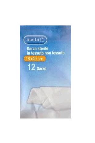 Alvita - Garza Sterile 18X40 Cm Tessuto Non Tessuto Confezione 12 Pezzi