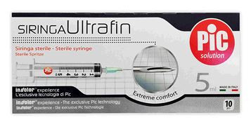 Pic - Siringhe 5 Ml Ago 14 Ultrafin Confezione 10 Pezzi (Confezione Danneggiata)