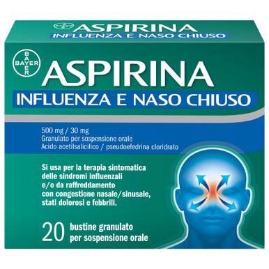 Aspirina - Influenza E Naso Chiuso Antidolorifico Decongestionante 20 Bustina