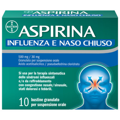 Aspirina - Influenza E Naso Chiuso Antidolorifico Decongestionante 10 Bustina