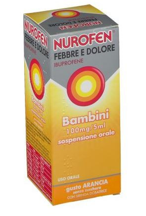 Nurofen - Febbre E Dolore Bambini 100Mg/5Ml Gusto Arancia Confezione 100 Ml