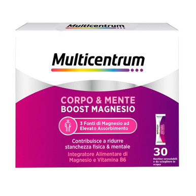 Multicentrum - Corpo e Mente Boost Magnesio Confezione 30 Bustine Orosolubili (Confezione Danneggiata)