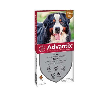 Advantix - Antiparassitario Spot On per Cani 40-60 Kg Confezione 4 Pipette