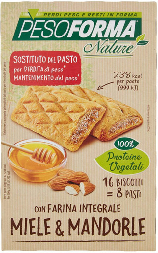 Pesoforma - Biscotto Integrale Miele E Mandorle Confezione 16 Pezzi