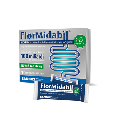Flormidabil - Ricarica Con Stevia Confezione 10 Bustine (Scadenza Prodotto 03/2026)