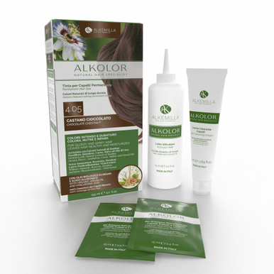 Alkemilla - Alkolor Tinta Capelli Castano Cioccolato 4.05 Confezione 155 Ml