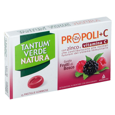 Tantum Verde - Natura Propoli + Vitamina C Confezione 15 Pastiglie