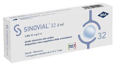 Sinovial - 1,6 % 32 Mg (ex Forte ) Fiala Acido Ialuronico Confezione 1 Fiala Siringa Preriempita 2 Ml (Dispositivo Medico CE)