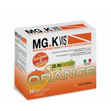 Mg.k Vis- Integratore Magnesio e Potassio Orange Senza Zucchero Confezione 30 Bustine
