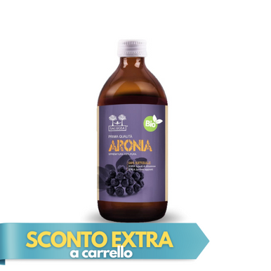 Salugea - Succo di Aronia Biologico 100% Puro Flacone in Vetro Scuro Confezione 500 Ml