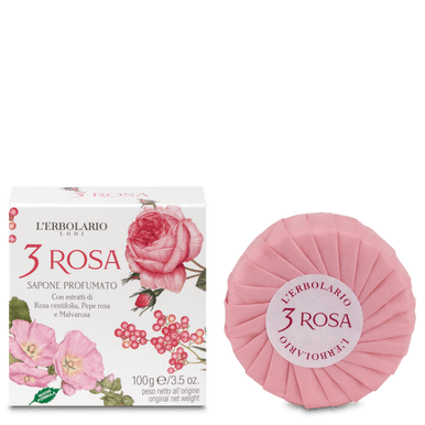 L'Erbolario - 3 Rosa Sapone Confezione 100 Gr