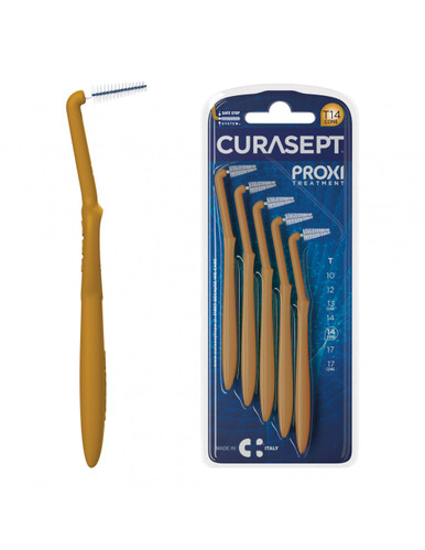 Curasept - Proxi Treatment Angle T14 Ocra/Gold 1,4Mm Confezione 5 Pezzi