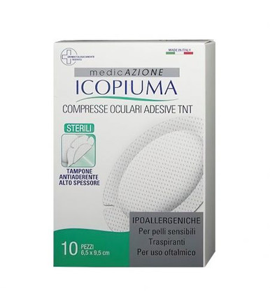 Icopiuma - Compresse Oculari Adesive In TNT Confezione 10 Pezzi