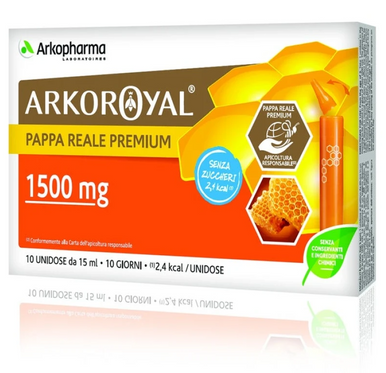 Arkopharma - Arkoroyal Pappa Reale Premium 1500 Mg Senza Zuccheri Confezione 10 Flaconcini