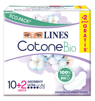 Lines - Cotone Bio Ultra Ali Confezione 12 Assorbenti