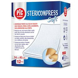 Pic - Stericompress Soft Garze Sterili In Tessuto Non Tessuto 36x40 Cm Confezione 12 buste da 1 Pezzo