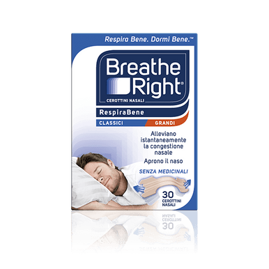 Breathe Right - RespiraBene Cerotti Nasali Classici Grandi Confezione 30 Pezzi