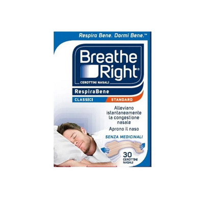 Breathe Right - RespiraBene Cerotti Nasali Classici Confezione 30 Pezzi