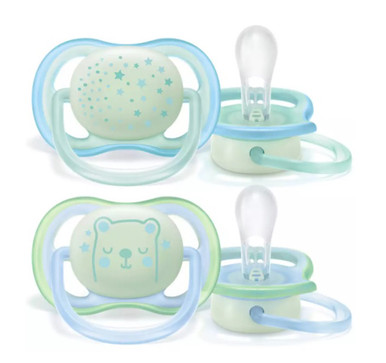 Philips - Avent Succhietto Ultra Air Night 0-6 Mesi Confezione 2 Pezzi