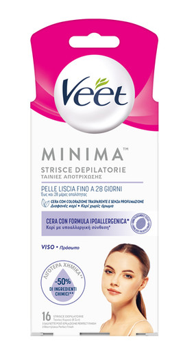 Veet - Minima Strisce Viso Ipoallergeniche Confezione 16 Strisce
