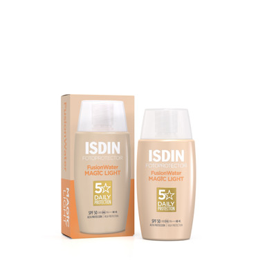 Isdin - Fotoprotector Fusion Water Magic Crema Viso Spf50+ Color Light Confezione 50 Ml
