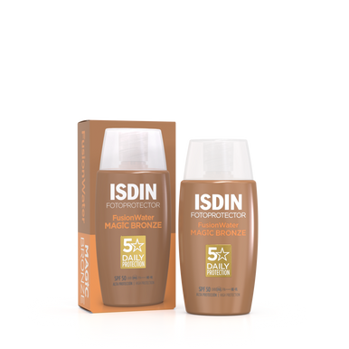 Isdin - Fotoprotector Fusion Water Magic Crema Viso Spf50+ Color Bronze Confezione 50 Ml ESAURIMENTO SCORTE