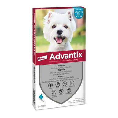 Advantix - Antiparassitario Spot On per Cani 4-10 Kg Confezione 6 Pipette
