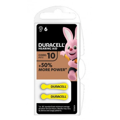 Duracell - Easy Tab Batteria Per Apparecchi Acustici 10 Giallo Confezione 6 Pile