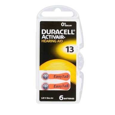 Duracell - Activair Batteria Per Apparecchi Acustici 13 Arancio Confezione 6 Pile