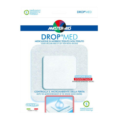 Master Aid - Drop Med Medicazione Adesiva 12,5 X 12,5 Cm Confezione 5 Pezzi