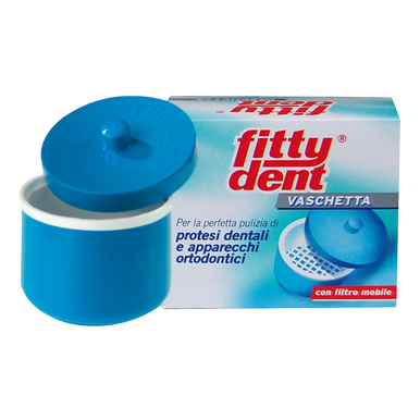 Fittydent - Vaschetta Portaprotesi Dentali e Apparecchi Ortodontici Confezione 1 Pezzo