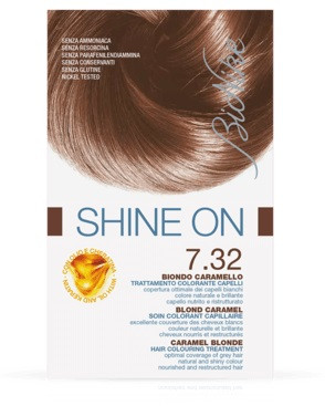 Bionike - Shine On Trattamento Colorante Capelli Biondo Caramello 7,32 Kit Confezione 5 Pezzi