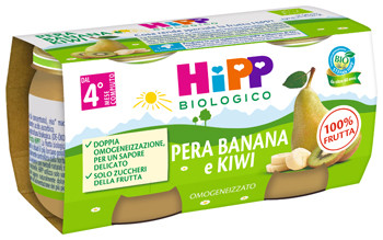 Hipp - Omogeneizzato Pera Banana Kiwi Biologico Confezione 2X80 Gr