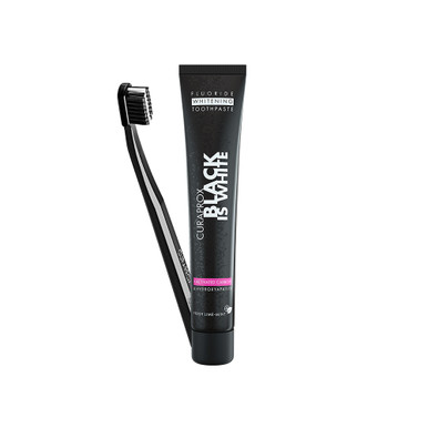 Curaprox - White is Black Dentifricio Sbiancante + Spazzolino Confezione 90 Ml