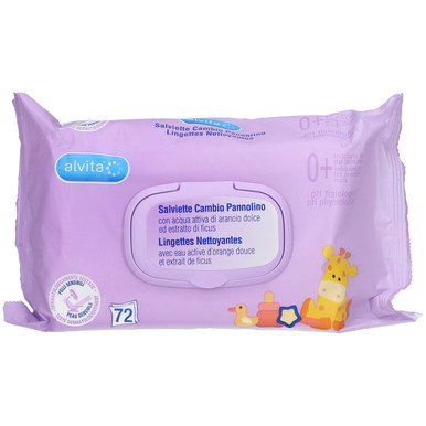 Alvita - Salviette Cambio Pannolino Confezione 72 Pezzi