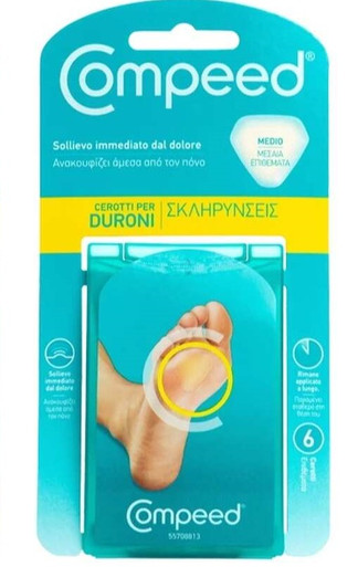 Compeed - Cerotti Duroni Medio Pianta Piede Confezione 6 Pezzi