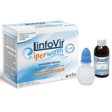 Linfovir - Iperwash Soluzione Salina Confezione 8 Flaconi + Erogatore