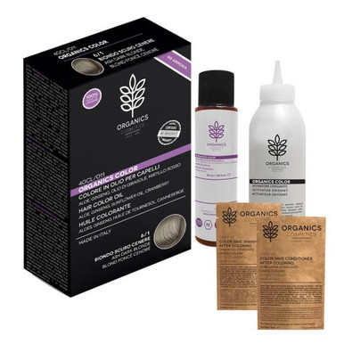 Organics Pharm - Organics Color Tintura Senza Ammoniaca 6/1 Biondo Scuro Cenere Confezione 5  Pezzi