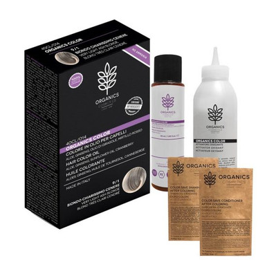 Organics Pharm - Organics Color Tintura Senza Ammoniaca 9/1 Biondo Chiarissimo Cenere Confezione 5 Pezzi