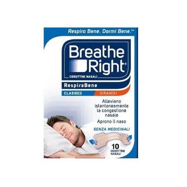 Breathe Right - RespiraBene Cerotti Nasali Classici Grandi Confezione 10 Pezzi