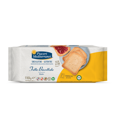Piaceri Mediterranei - Fette Biscottate Senza Glutine Confezione 110 Gr