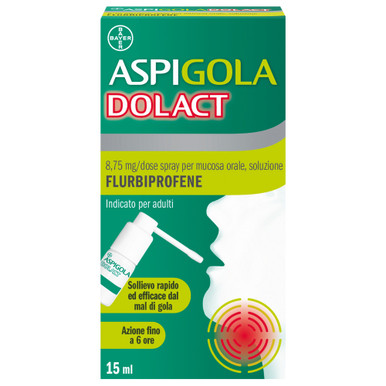 Aspi Gola - Dolact Spray Antinfiammatorio Per Mal Di Gola Forte 15 Ml