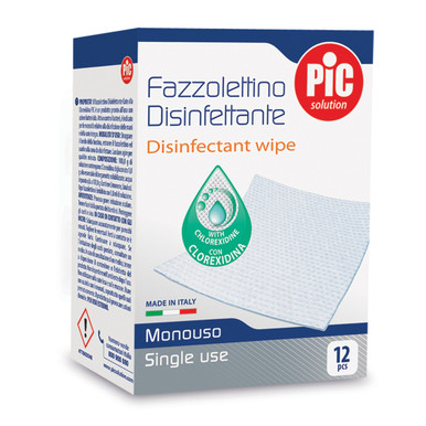 Pic - Solution Fazzoletti Disinfettanti Confezione 12 Pezzi