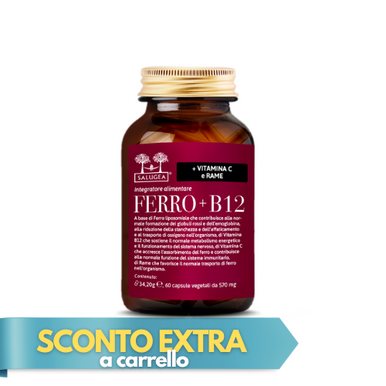 Salugea - Ferro + B12 Integratore Ferro e Vitamina B12 Confezione 60 Capsule