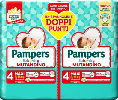 Pampers - Babydry Mutandine Confezione 32 Pezzi