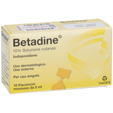 Betadine - Soluzione Cutanea 10% Flaconcini Confezione 10X5 Ml 10%
