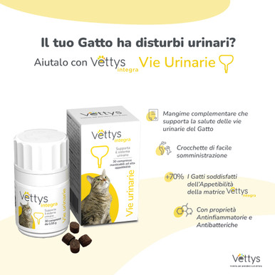 Vettys - Integratore Alimentare Vie Urinarie Gatto Confezione 30 Compresse img
