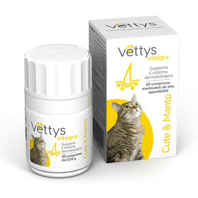 Vettys - Integratore Alimentare Cute e Manto Gatti Confezione 30 Compresse img